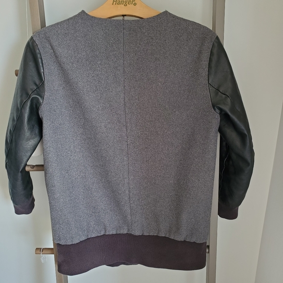 Robbi & Nikki Solid Gray Black Zip Up Jacket - Picture 5 of 6